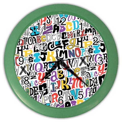 Alpha Pattern Color Wall Clock from ArtsNow.com Front