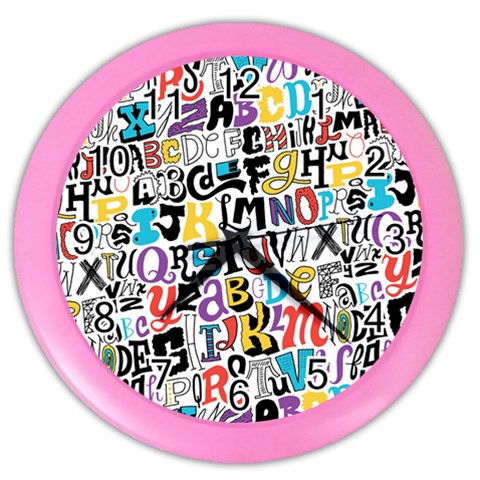 Alpha Pattern Color Wall Clock from ArtsNow.com Front