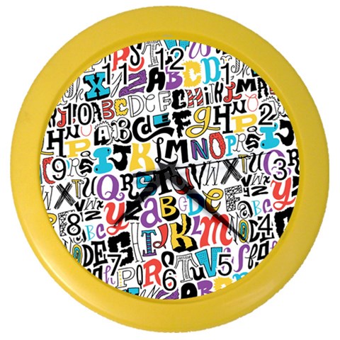 Alpha Pattern Color Wall Clock from ArtsNow.com Front