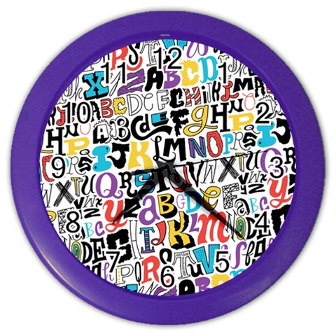 Alpha Pattern Color Wall Clock from ArtsNow.com Front