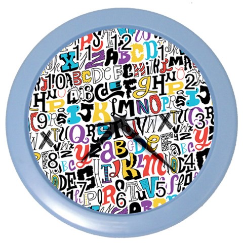 Alpha Pattern Color Wall Clock from ArtsNow.com Front