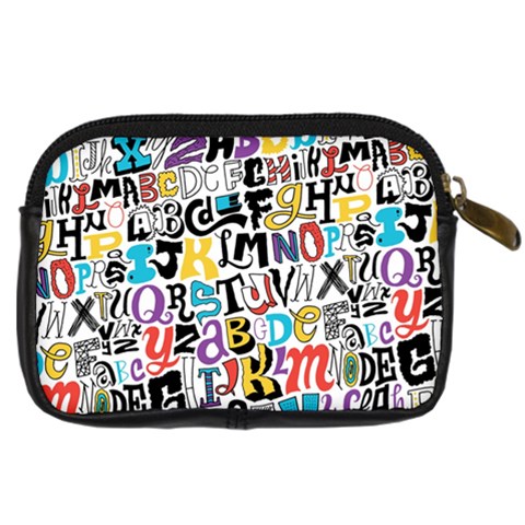 Alpha Pattern Digital Camera Leather Case from ArtsNow.com Back
