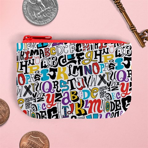 Alpha Pattern Mini Coin Purse from ArtsNow.com Front