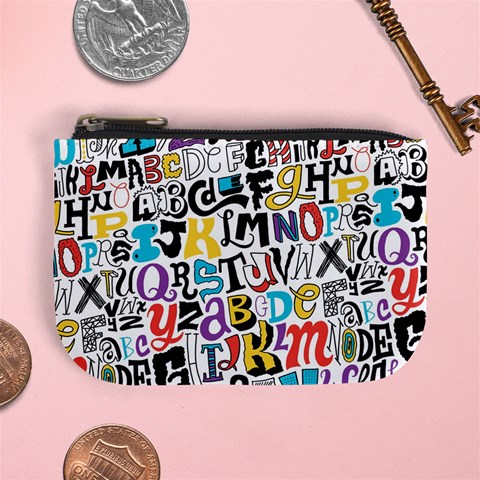 Alpha Pattern Mini Coin Purse from ArtsNow.com Front