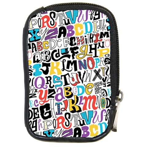 Alpha Pattern Compact Camera Leather Case from ArtsNow.com Front