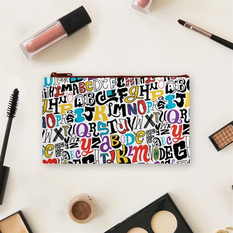 Alpha Pattern Cosmetic Bag (Small) from ArtsNow.com Front