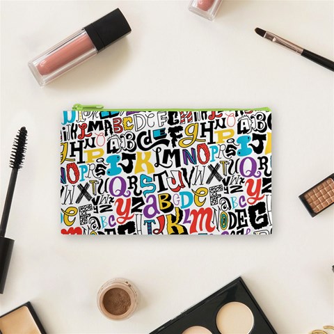 Alpha Pattern Cosmetic Bag (Small) from ArtsNow.com Front