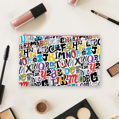 Alpha Pattern Cosmetic Bag (Medium) from ArtsNow.com Front