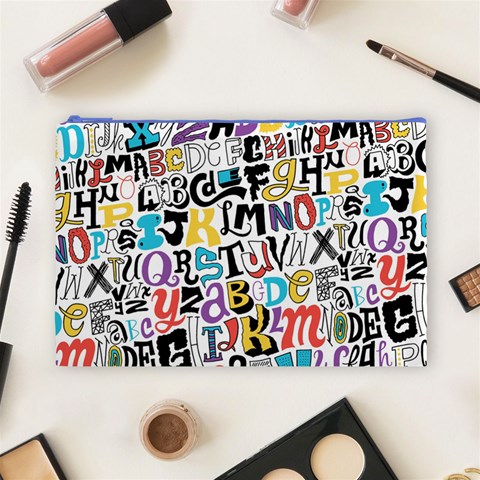 Alpha Pattern Cosmetic Bag (Large) from ArtsNow.com Front