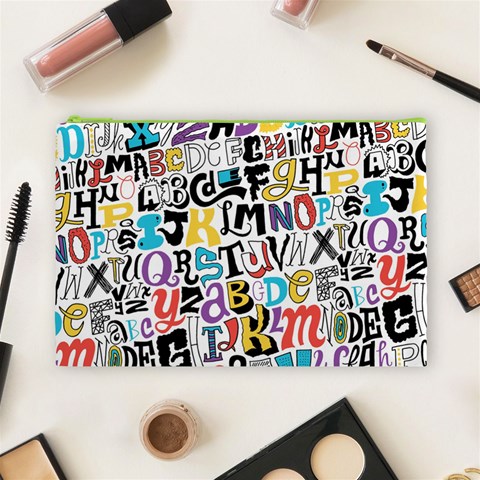 Alpha Pattern Cosmetic Bag (Large) from ArtsNow.com Front