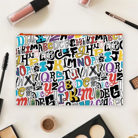 Alpha Pattern Cosmetic Bag (Large) from ArtsNow.com Front