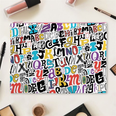 Alpha Pattern Cosmetic Bag (XL) from ArtsNow.com Front