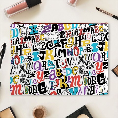 Alpha Pattern Cosmetic Bag (XL) from ArtsNow.com Front