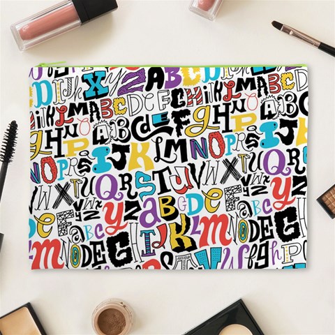Alpha Pattern Cosmetic Bag (XL) from ArtsNow.com Front