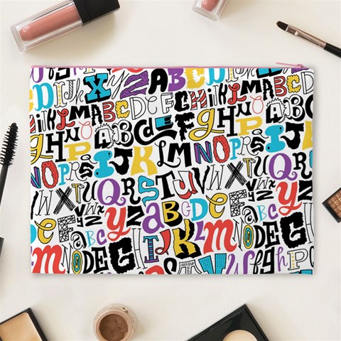 Alpha Pattern Cosmetic Bag (XL) from ArtsNow.com Back