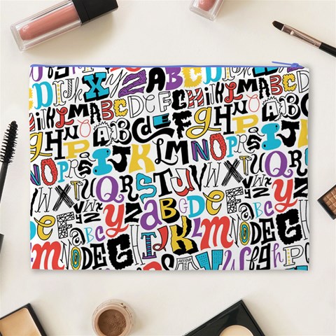 Alpha Pattern Cosmetic Bag (XL) from ArtsNow.com Back