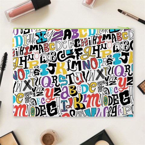Alpha Pattern Cosmetic Bag (XL) from ArtsNow.com Back