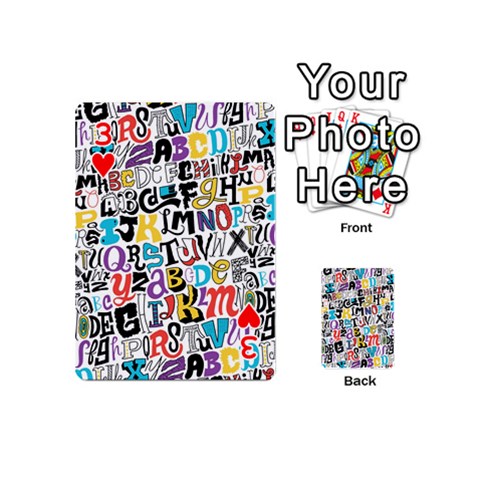 Alpha Pattern Playing Cards 54 (Mini) from ArtsNow.com Front - Heart3
