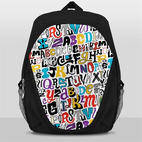 Alpha Pattern Backpack Bag from ArtsNow.com Front