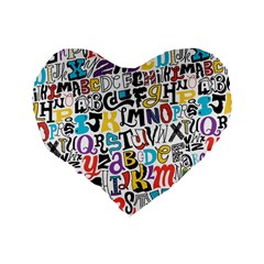 Alpha Pattern Standard 16  Premium Heart Shape Cushion  from ArtsNow.com Back