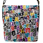 Alpha Pattern Flap Closure Messenger Bag (S)