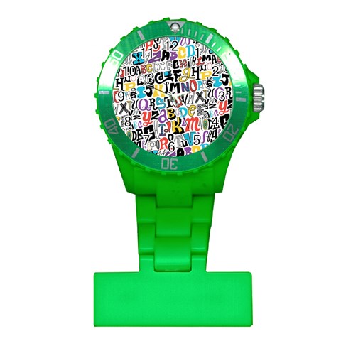 Alpha Pattern Plastic Nurses Watch from ArtsNow.com Front