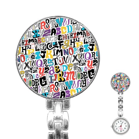 Alpha Pattern Stainless Steel Nurses Watch from ArtsNow.com Front