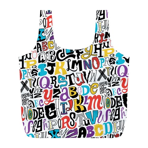 Alpha Pattern Full Print Recycle Bag (L) from ArtsNow.com Front