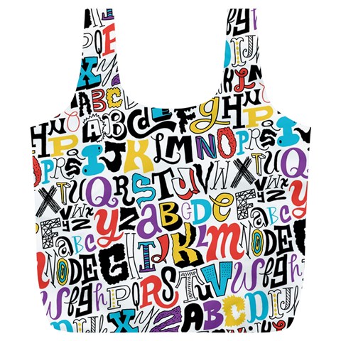 Alpha Pattern Full Print Recycle Bag (XL) from ArtsNow.com Back