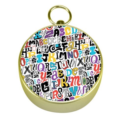 Alpha Pattern Gold Compass from ArtsNow.com Front