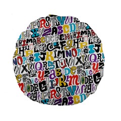 Alpha Pattern Standard 15  Premium Flano Round Cushion  from ArtsNow.com Front
