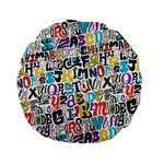 Alpha Pattern Standard 15  Premium Flano Round Cushion 