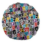 Alpha Pattern Large 18  Premium Flano Round Cushion 