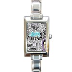 Always Making Pattern Rectangle Italian Charm Watch