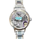 Always Making Pattern Round Italian Charm Watch