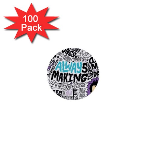 Always Making Pattern 1  Mini Button (100 pack)  from ArtsNow.com Front