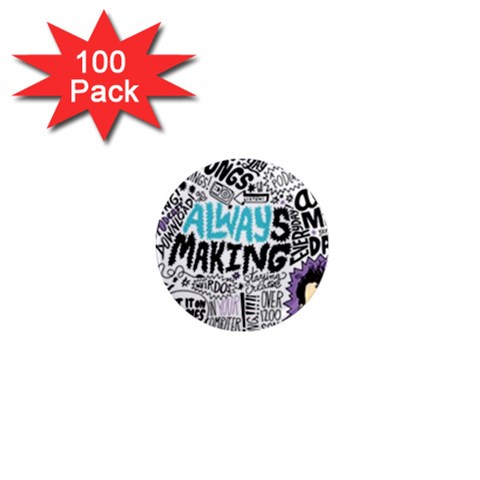 Always Making Pattern 1  Mini Magnet (100 pack)  from ArtsNow.com Front