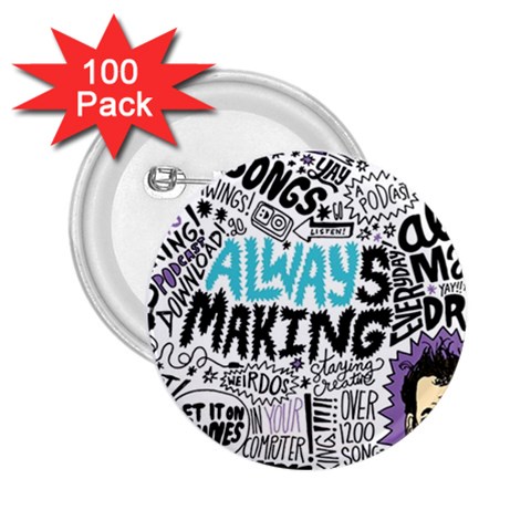 Always Making Pattern 2.25  Button (100 pack) from ArtsNow.com Front