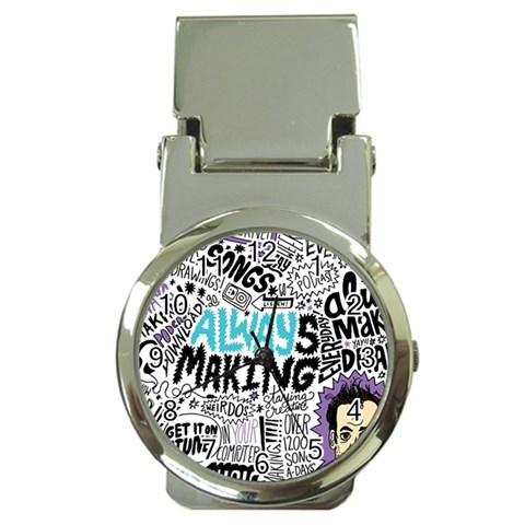 Always Making Pattern Money Clip Watch from ArtsNow.com Front