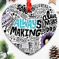 Always Making Pattern Heart Ornament (Two Sides) from ArtsNow.com Front