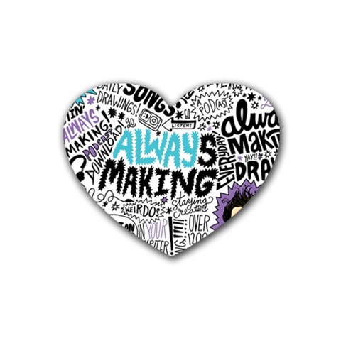 Always Making Pattern Rubber Coaster (Heart) from ArtsNow.com Front