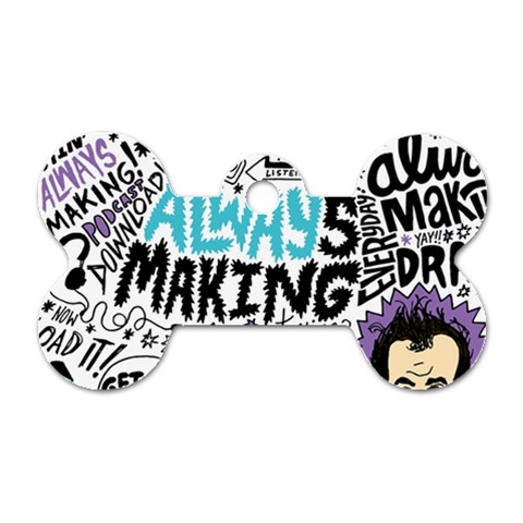 Always Making Pattern Dog Tag Bone (Two Sides) from ArtsNow.com Back