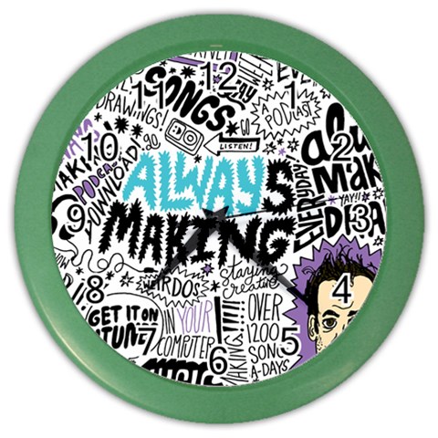 Always Making Pattern Color Wall Clock from ArtsNow.com Front