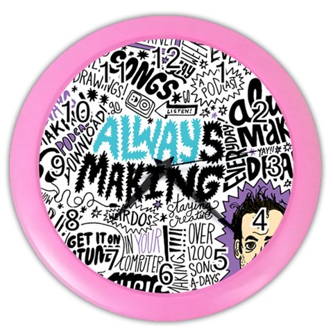 Always Making Pattern Color Wall Clock from ArtsNow.com Front