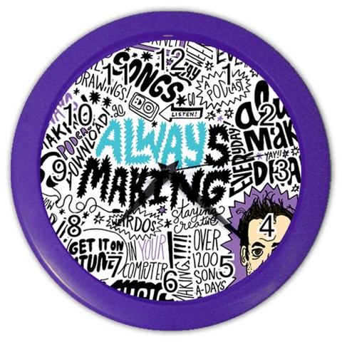 Always Making Pattern Color Wall Clock from ArtsNow.com Front
