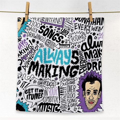 Always Making Pattern Face Towel from ArtsNow.com Front