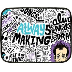 Always Making Pattern Double Sided Fleece Blanket (Mini) from ArtsNow.com 35 x27  Blanket Back