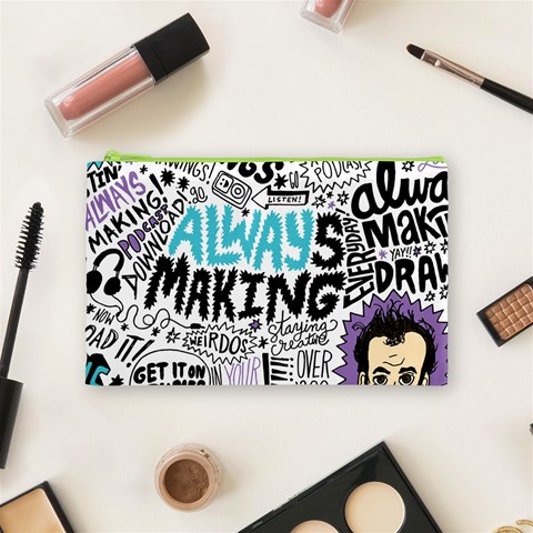Always Making Pattern Cosmetic Bag (Medium) from ArtsNow.com Front