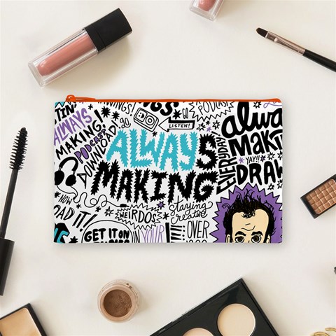 Always Making Pattern Cosmetic Bag (Medium) from ArtsNow.com Front