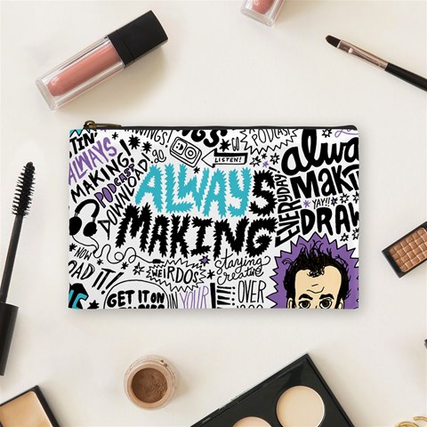 Always Making Pattern Cosmetic Bag (Medium) from ArtsNow.com Front